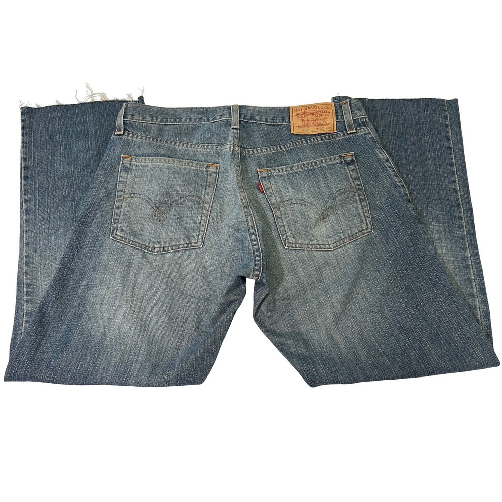 Levi's Raw Hem Slim Straight 514 Jeans Blue Sz 32